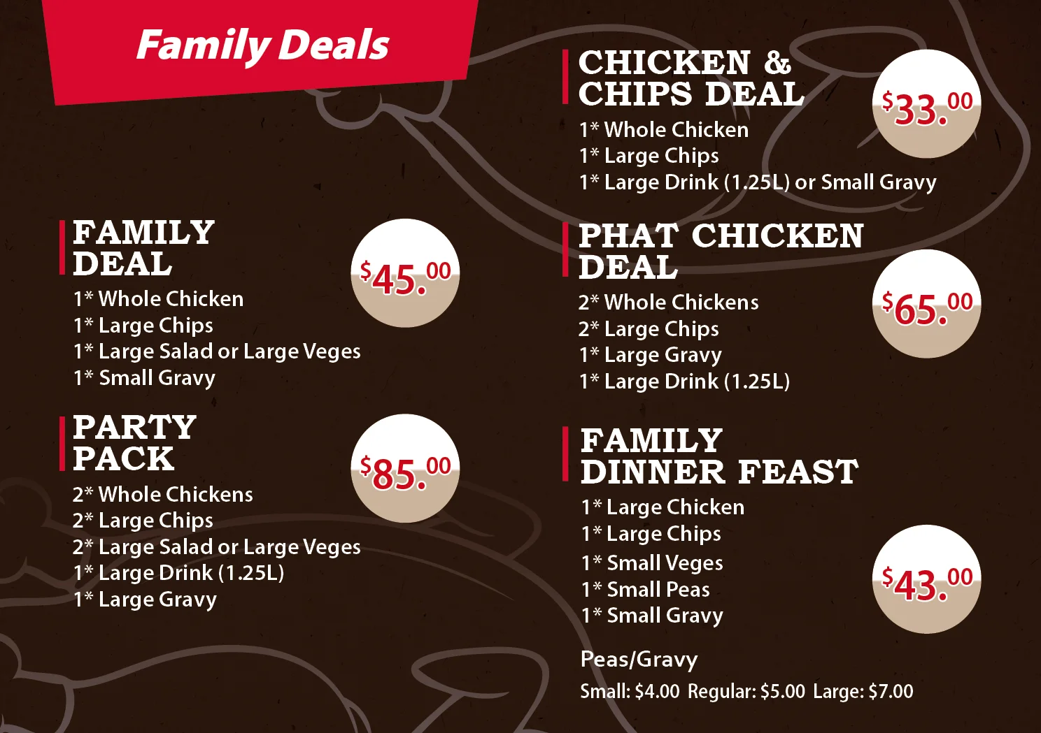 Phat Chicken menu | family deals