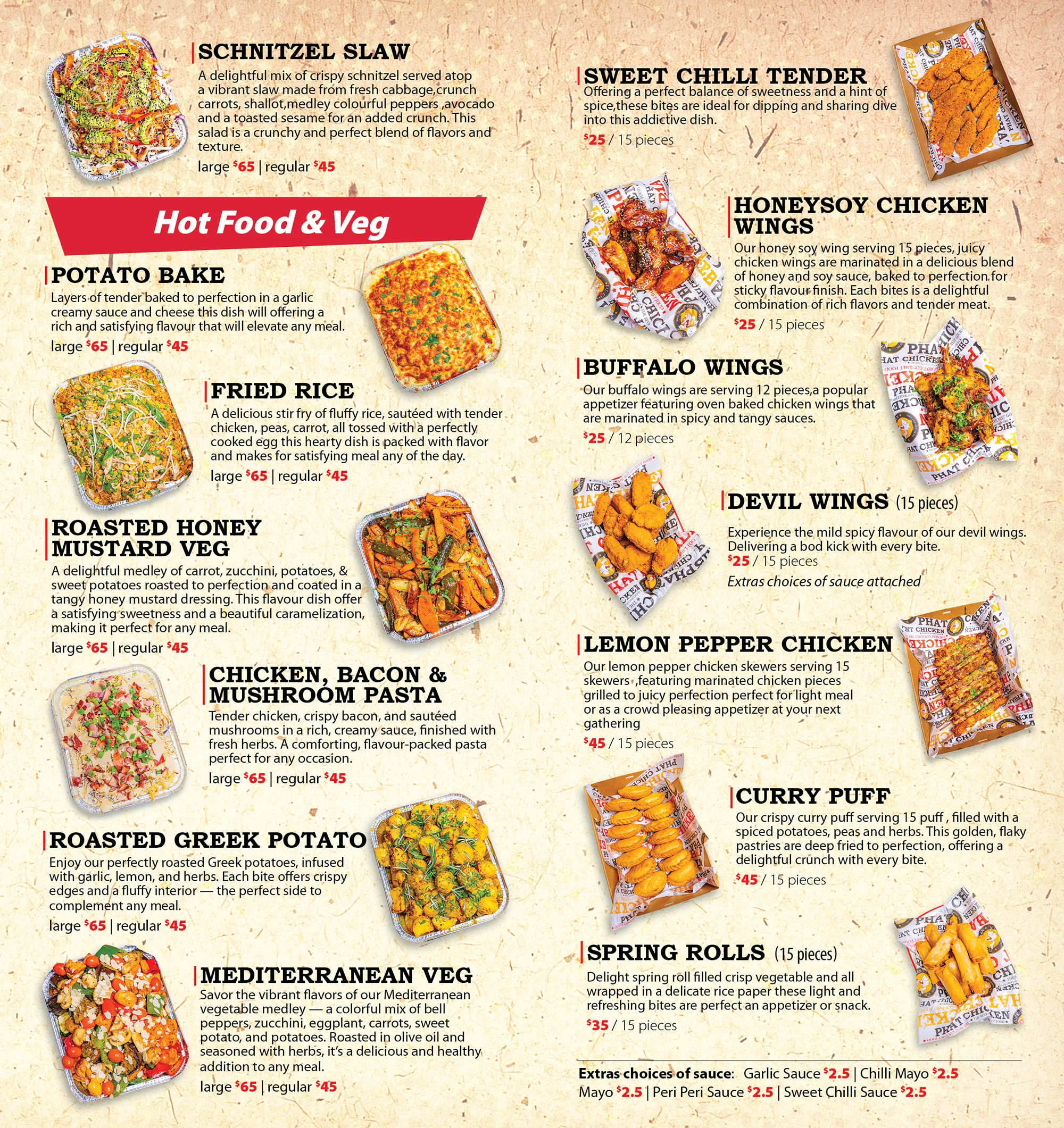 Phat Chicken Catering Menu 2025