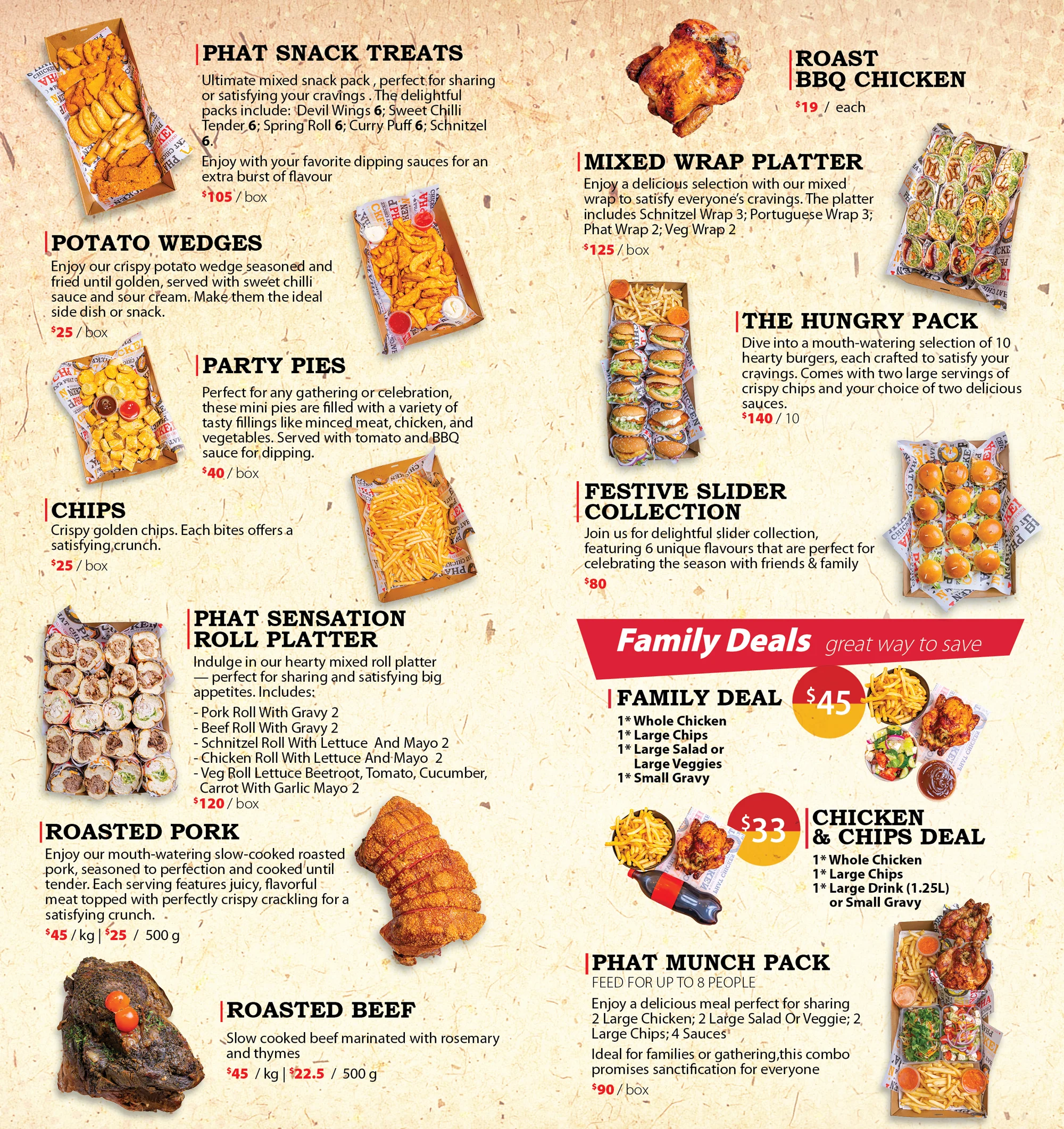 Phat Chicken Catering Menu 2025