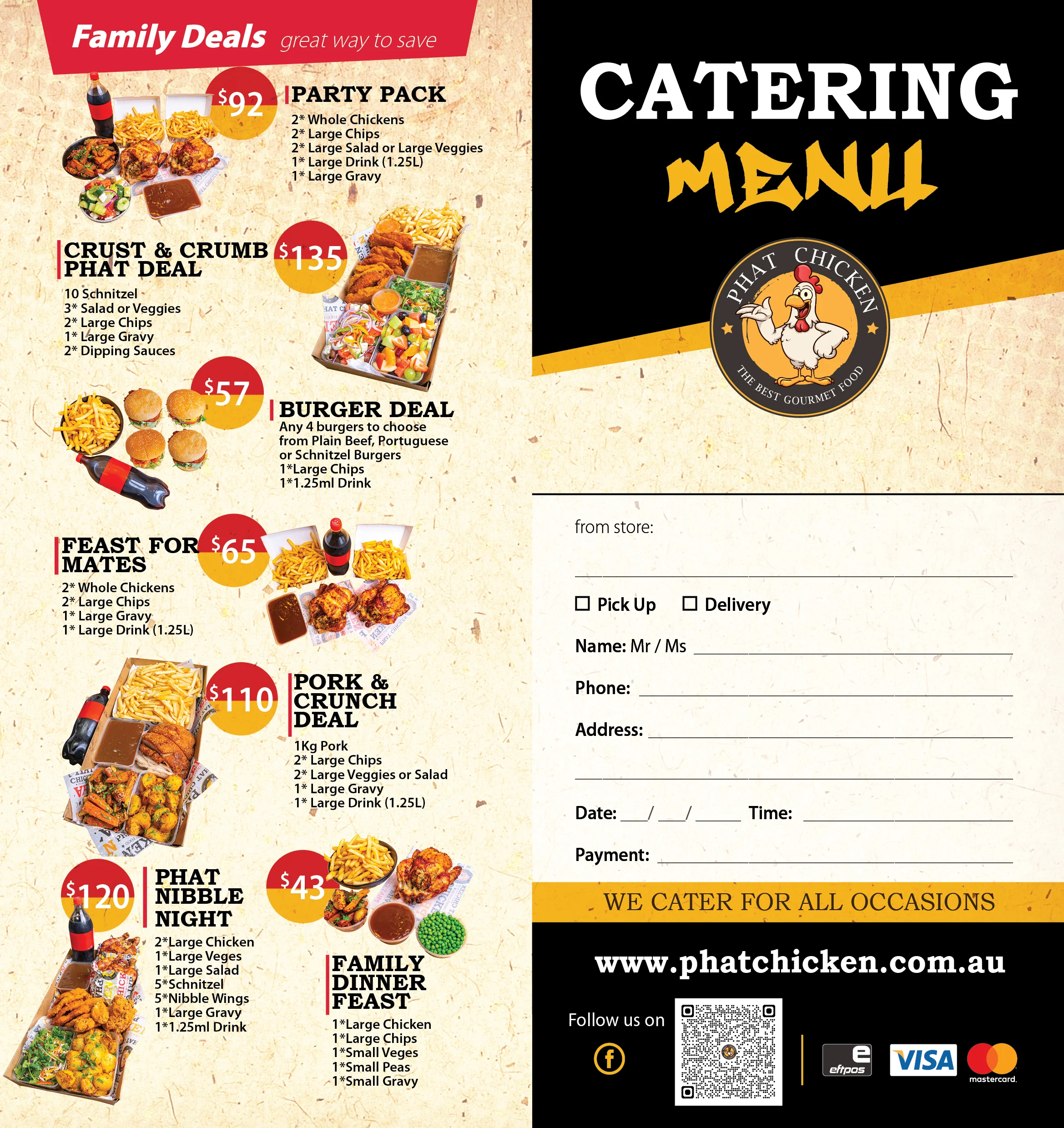 Phat Chicken Catering Menu 2025