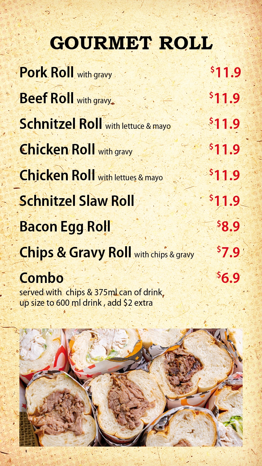 Phat Chicken menu | Groumet ROll